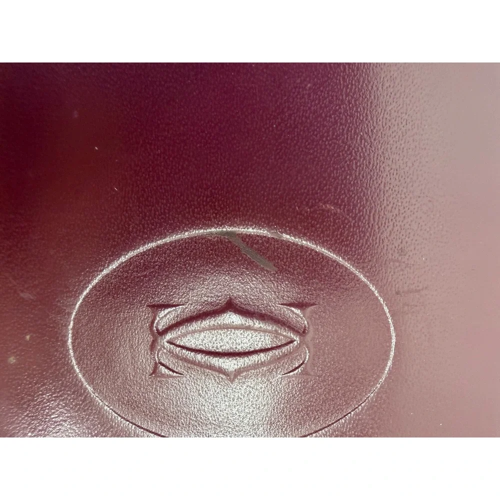 Authentic Vintage Cartier Paris‎ Mastline Burgundy Leather Wallet Made In France